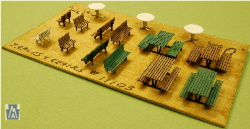 11103 HO-SCALE TABLES & CHAIRS Bausatz