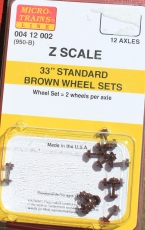 00412002 Z 33 Diameter Standard Wheel Set Brown (12) (950B)