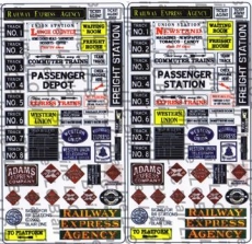 156 HO Signs for Railroad Stations, Schilder