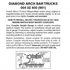 Nn3 004 02 400 ( 961) Diamond Arch Bar Trucks Brown 1pr