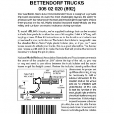 HOn3 005 02 020 (892) Bettendorf Trucks no coupler 1 pr Brown