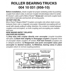 004 10 031Roller Bearing Trucks Z Pack of 10 pair( 956-10)