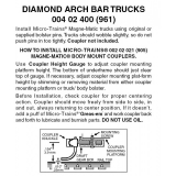 Nn3 004 02 400 ( 961) Diamond Arch Bar Trucks Brown 1pr